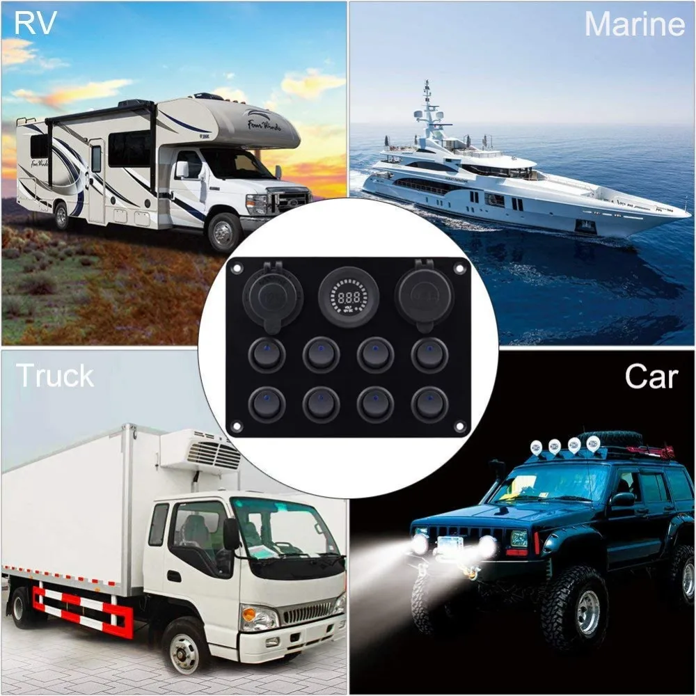 8 банд ВКЛ-ВЫКЛ панель с переключателями с 4.2A USB автомобильная USB зарядка вольтметр для автомобиля морской лодки RV ATV грузовик Camper