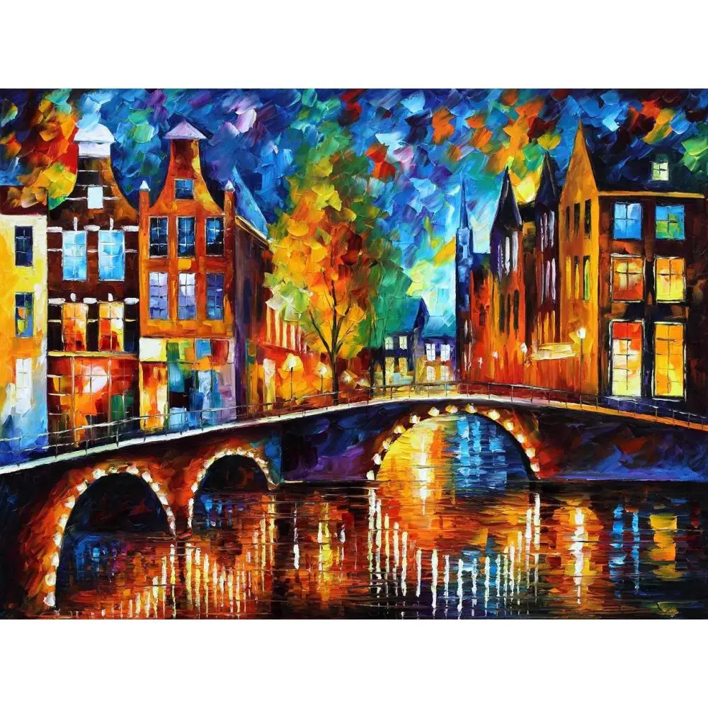 Canvas wall pictures pop art the bridges of amsterdam