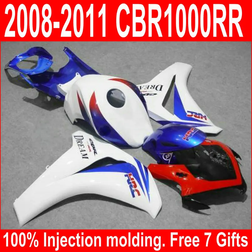 

Injection Mold Fairing Kit For Honda CBR1000RR 08 09 10 11 White Blue Red Fairings Set CBR 1000 RR 2008-2011 YJ12