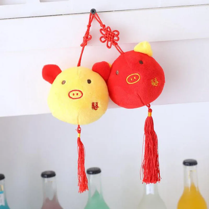 1 Pc cute 2019 pig year Mascot cute Pig Plush Doll Cartoon Animal Chinese knot Pig Pendant Plush Toy for Kids Birthday Gift 1 Pc cute 2019 pig year Mascot cute Pig Plush Doll Cartoon Animal Chinese knot Pig Pendant Plush Toy for Kids Birthday Gift