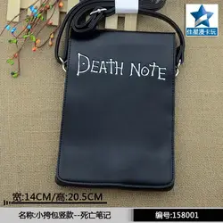Черный Аниме Death Note Высокое качество PU тонкие сумки/мини сумка/сумка слинг/Flap Crossbody ранцы