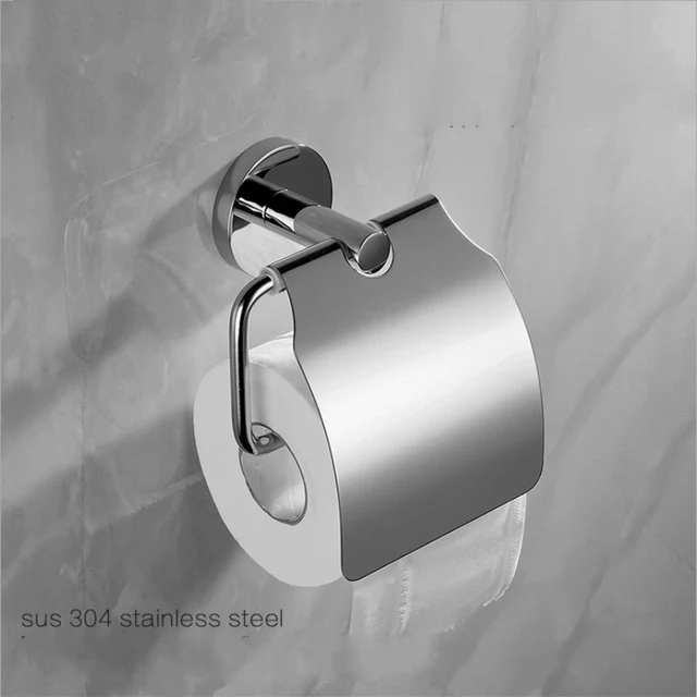Modern 304 Stainless Steel Chrome Polished Toilet Paper Holder With Modern 304 Stainless Steel Chrome Polished Toilet Paper Holder With Cover Silver Tissue Box Roll