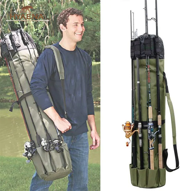 Hyaena Fishing Bag Nylon Cloth Folding Fishing Rod Reel Case Fishing