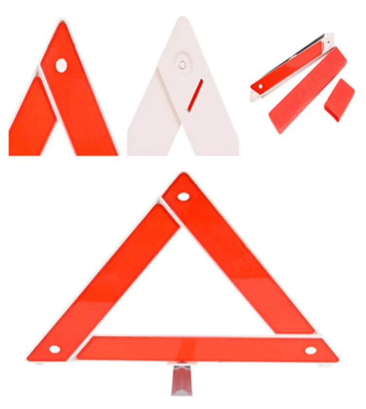 BYFRI 1pc Car Safety Triangle Warning Kit Emergency Breakdown Warning Triangle Car Red Tripod Folded Stop Sign Reflector 
