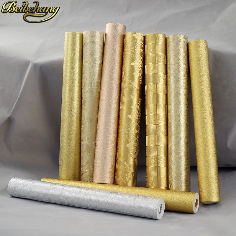 Beibehang Золотая фольга обои рулон серебряной стены рулон бумаги светящиеся Свадебные украшения papel де parede 3D обои для стен