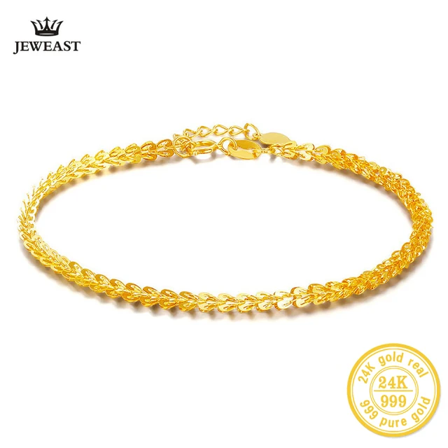 Bbb 24k Gold Bracelet Women Fine Jewelry Engagement Wedding Bbb 24k Gold Bracelet Women Fine Jewelry Engagement Wedding Gift 999 Vintage Bangle Party Trendy