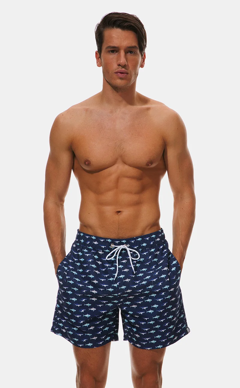 FDWERYNH Для мужчин Пляжные шорты печати ананас сжатия Мужской грузовой короткие брюки свободные эластичные летние доска Шорты