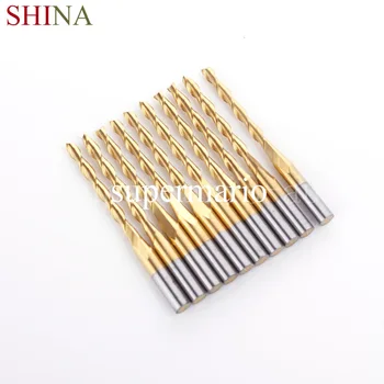 

NEW 10x 1/8'' 3.175mm Titanium Milling Cutters N2 Coated Carbide CNC Twist Drill Bit Set Double Two Flute Spiral Bits 2mm x22mm