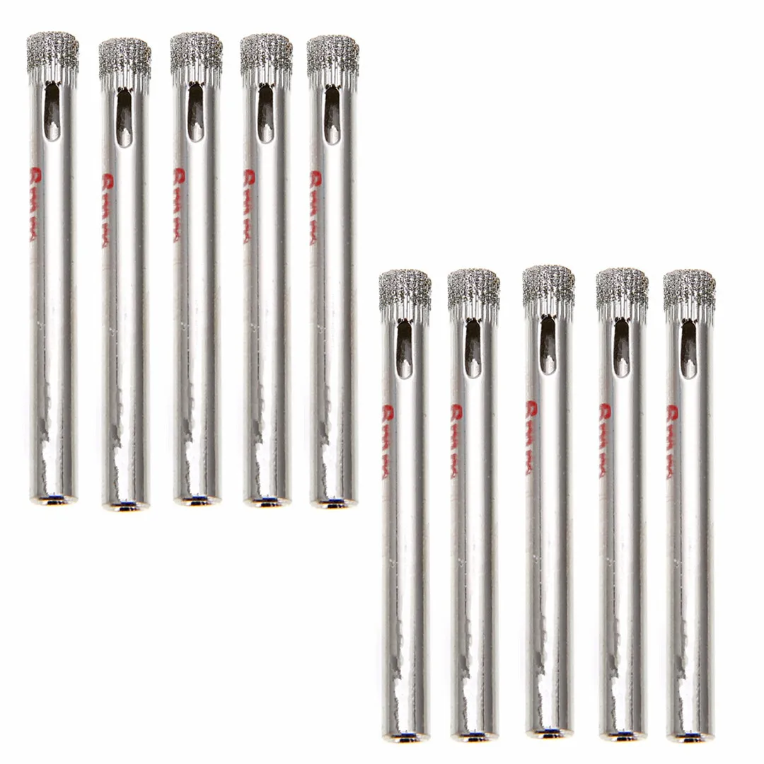 10Pcs Diamond Holesaw 6mm Drill Bits Tool Set For Tile Glass Slate Porcelain Marble Cutting