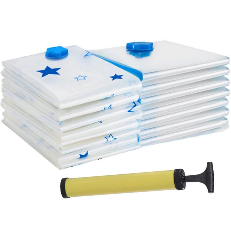 

Reusable Air Tight Sealing Space Saver Clear Vacuum Compression Storage Bags for Travel and Home Organizer(7 Assorted Sizes )