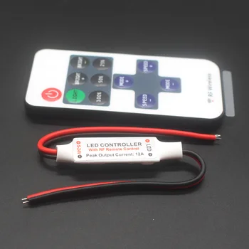 

Mini DC12V Led Controller Dimmer 12A Wireless RF Remote to Control Single Color Strip Lighting 3528 5050 led strip