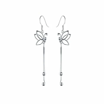 

Special Women Gift 925-sterling-silver butterfly tassel Long drop dangle Earring 925 sterling silver