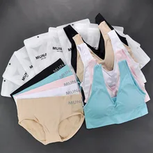 AfroditaUme Women Underwear Padded Genie Bra Sets Push up Bras Set Fitness Workout Wirefree Lingerie