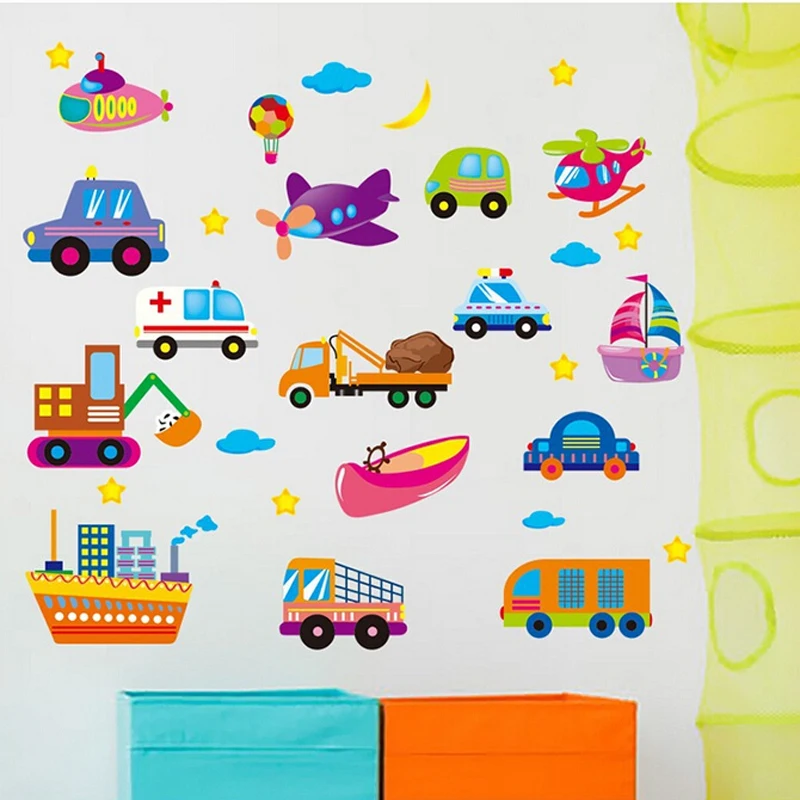 3d car wall sticker kids room removable cartoon diy truck baby wall