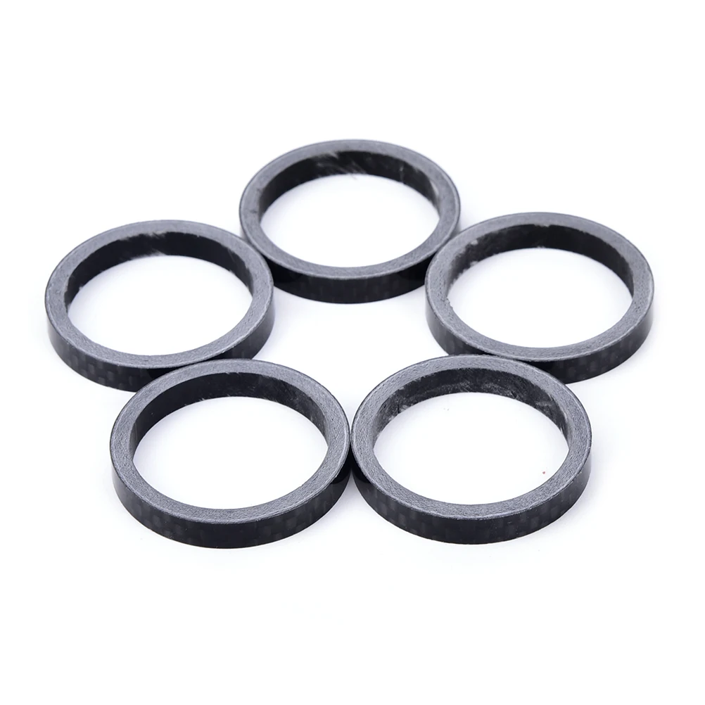 

5Pcs 5mm Bicycle Headset Carbon Fiber Washer Set Bike Headset Stem Spacers Kit For Bike Fix Refit