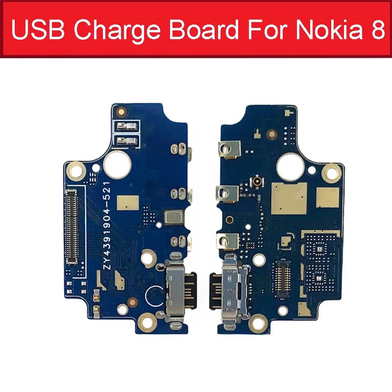 Usb разъем для зарядки порт плата для Nokia 8 TA-1012 зарядное устройство разъем Модуль гибкий кабель для телефона Ремонт Запасные части - Цвет: For Nokia 8