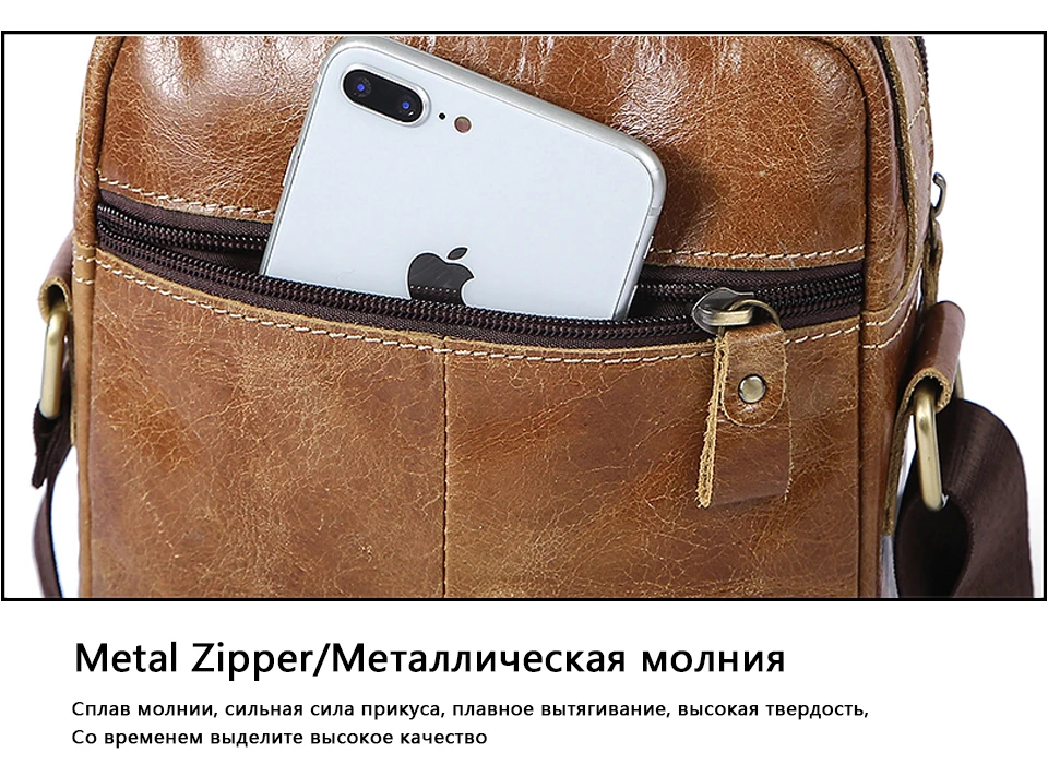 Genuine Leather Men Bags Oil Leather Messenger Bag Men Shoulder Crossbody Bags Male Flap Small Handbags Shoulder Bag  (17)