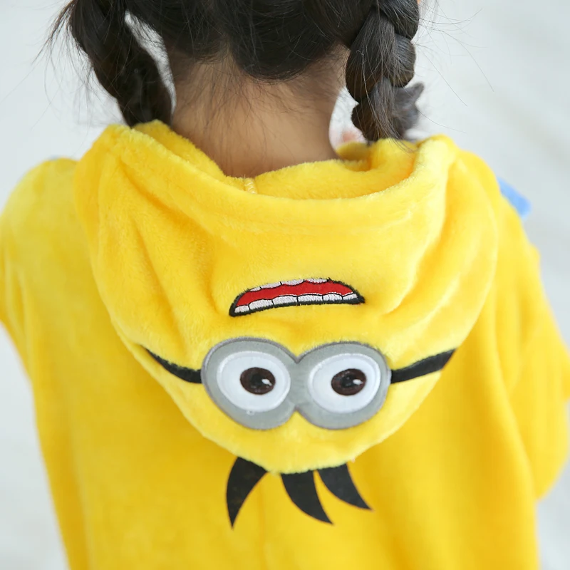 Cute Yellow Minions Kigurumi Pyjamas Funny Children Onesies Cartoon Pajamas One-piece Sleepwear Cosplay For Halloween Jumpsuit (6)