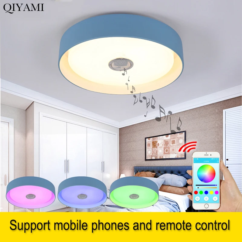 

Ceiling Lights RGB color Dimming for living room bed room dome lamp fixture support phone and remote control colorful iron body