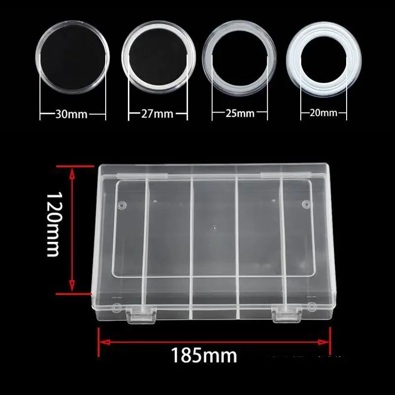 

100Pcs 30mm Coin Capsules Protect Gasket Coin Collection Box Transparent Storage Y4QB