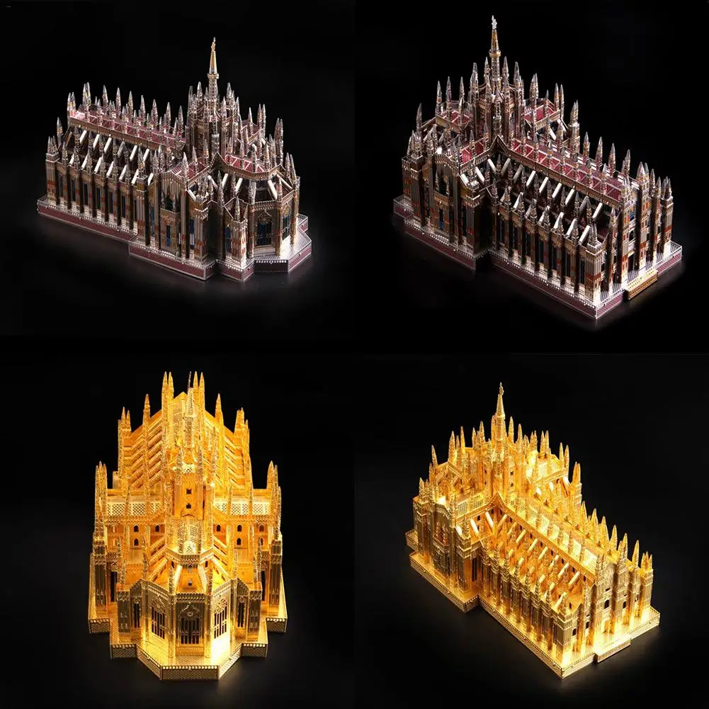 

DIY Milan Grand Church Gold 3D Metal Puzzle Dimensional Model Assembled Learning Educational Games Toys for Children Jigsaw toys