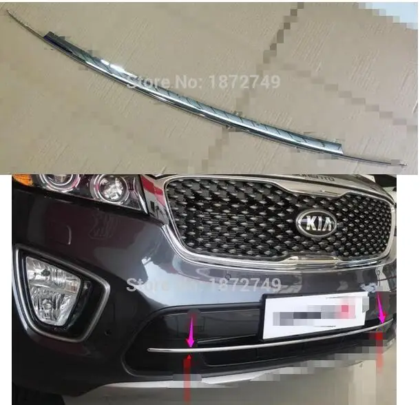 For 2015 KIA Sorento Chrome Front below Grille Around cover trim trims car styling