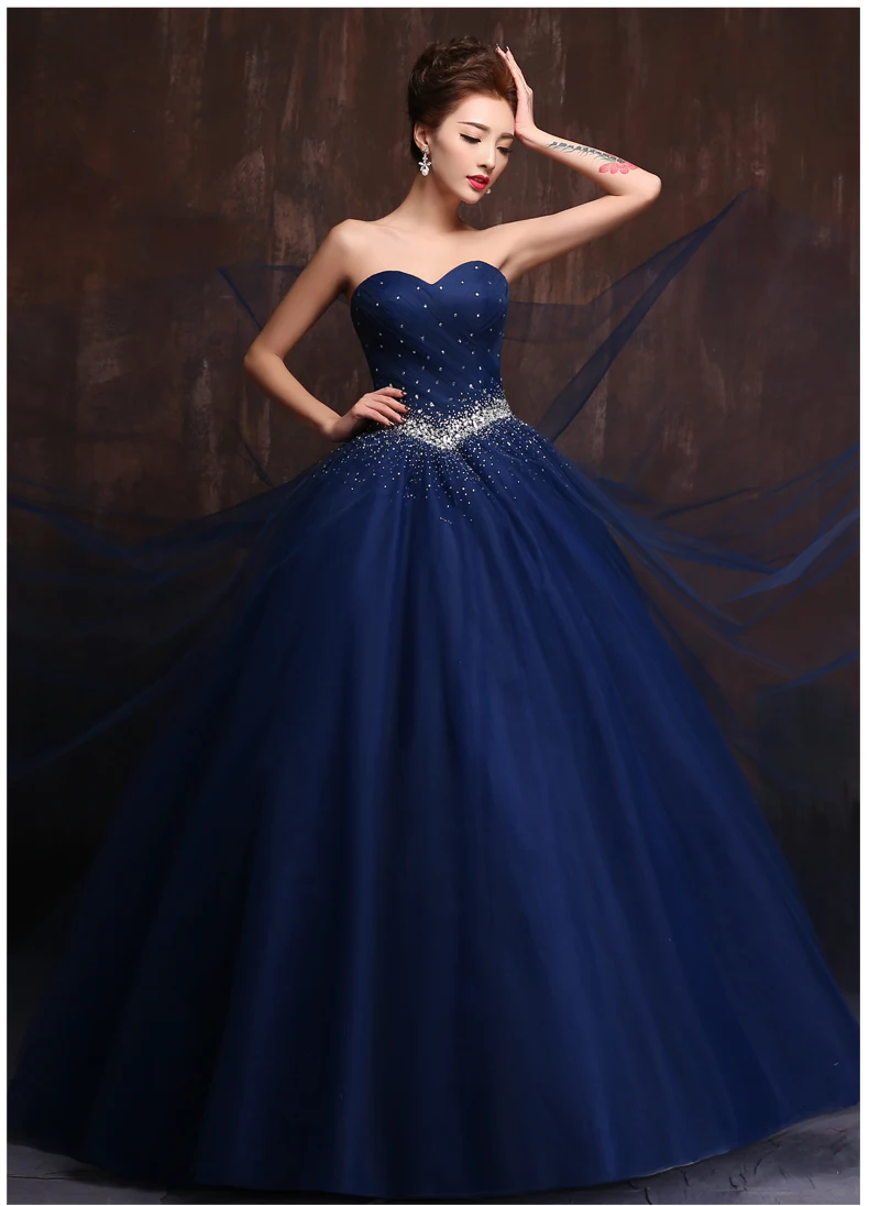 Wedding Blue Wedding Dress online buy wholesale navy blue wedding gowns from china custom made color and size vestidos de noiva royal dress