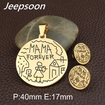 

Wholesale Fashion Stainless Steel Jewelry Sets Mama Forever For Kids & Women Pendants And Earrings Supernova Sales SBJEAEBG