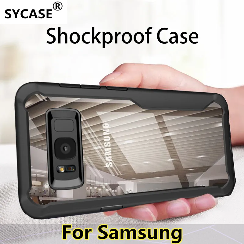 SYCASE Shockproof Case For Samsung Galaxy S9 S8 Plus Note 8 9 Transparent Cover A8 A6 2018 Armor Skin |