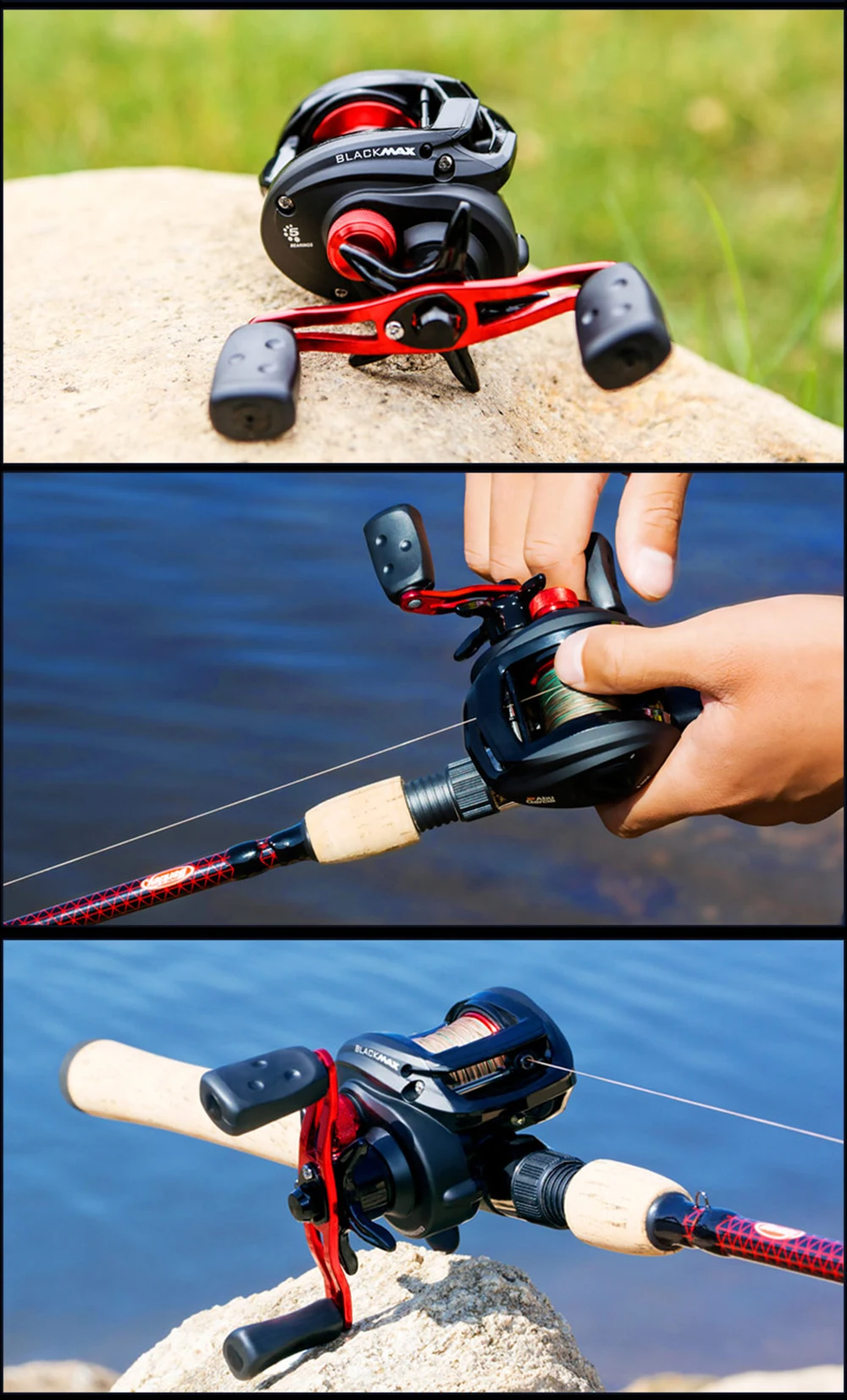 Abu Garcia Black Max Низкопрофильная катушка для Baitcast BMAX3 катушка для капель воды правая/левая алюминиевая катушка для рыбной ловли Максимальное сопротивление 8 кг