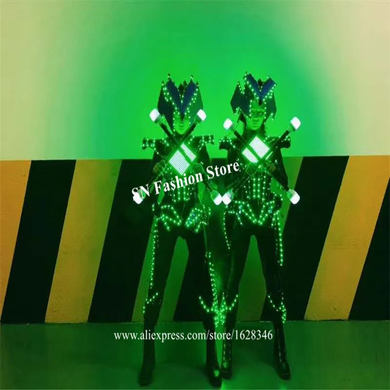 

M29 Party performance wears armor suit led robot display costumes colorful light mirror clothe club show outfits helmets disco