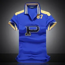 Новые высококачественные мужские поло рубашки известных брендов хлопок мужские рубашки поло с отворотом P вышивка Camiseta мужские рубашки поло