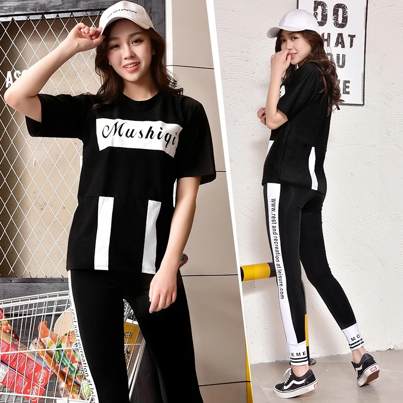 

Workout Leggings Set Women Sportswear Jumpsuit 3 Pieces Yoga Suit Plus Size Solid Letters Running Gym Fitness Clothing M-3XL
