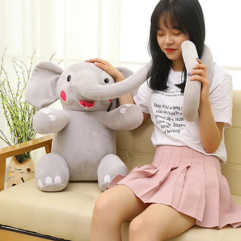 Поп длинный нос elephantc мультфильм мягкий слон плюшевые игрушки Объятия Подушка Детская кукла для сна подарок на день рождения 24 дюймов 60 см DY50614