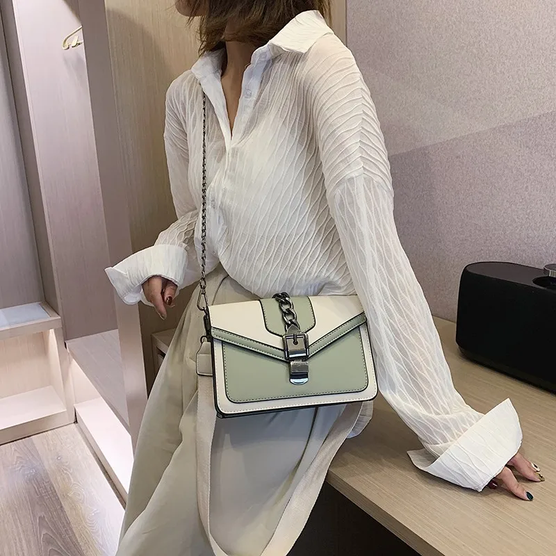 

Contrast Color Small Square Women Bags 2019 Luxury Handbags Women Bags Designer PU Leather Shoulder Crossbody Bags For Women