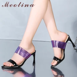 Meotina verano Zapatos Mujer diapositivas Natural de plataforma de cuero genuino cuñas zapatos de tacón alto de cristal Peep zapatillas Sandalias de señora Meotina verano Zapatos Mujer diapositivas Natural de plataforma de cuero genuino cuñas zapatos de tacón alto de cristal Peep zapatillas Sandalias de señora