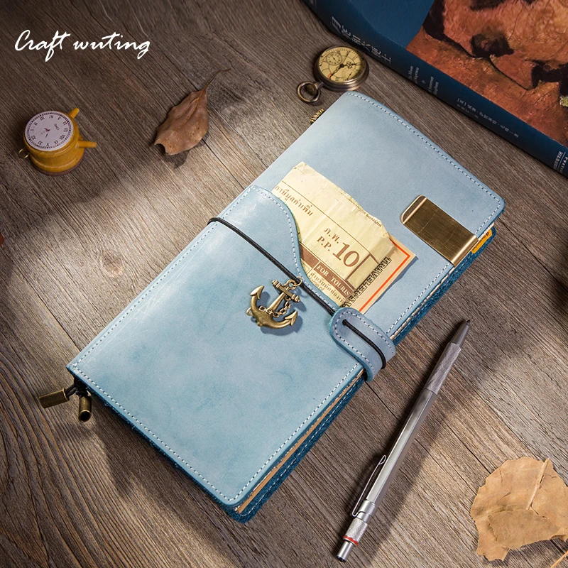 

craft multifunctional planner Newest Genuine Leather Design TNotebook Vintage concise style Travel Journal Diary Handmade Gift