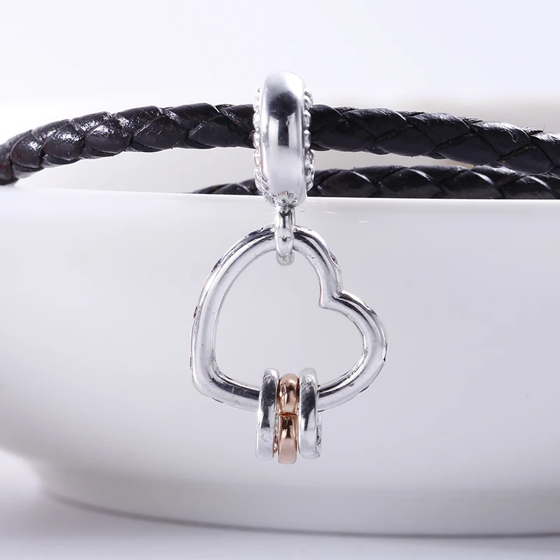 

New 2018 Summer 925 Sterling Silver Heart Highlights Dangle Charm Fit Original Pandora Bracelet Charms Bead for Jewelry Making