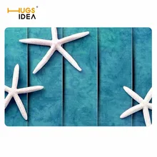 HUGSIDEA Творческий синий ковры для Гостиная 3D Морская звезда Shell узор открытый входная дверь ковер Кухня нескользящей коврики ковры