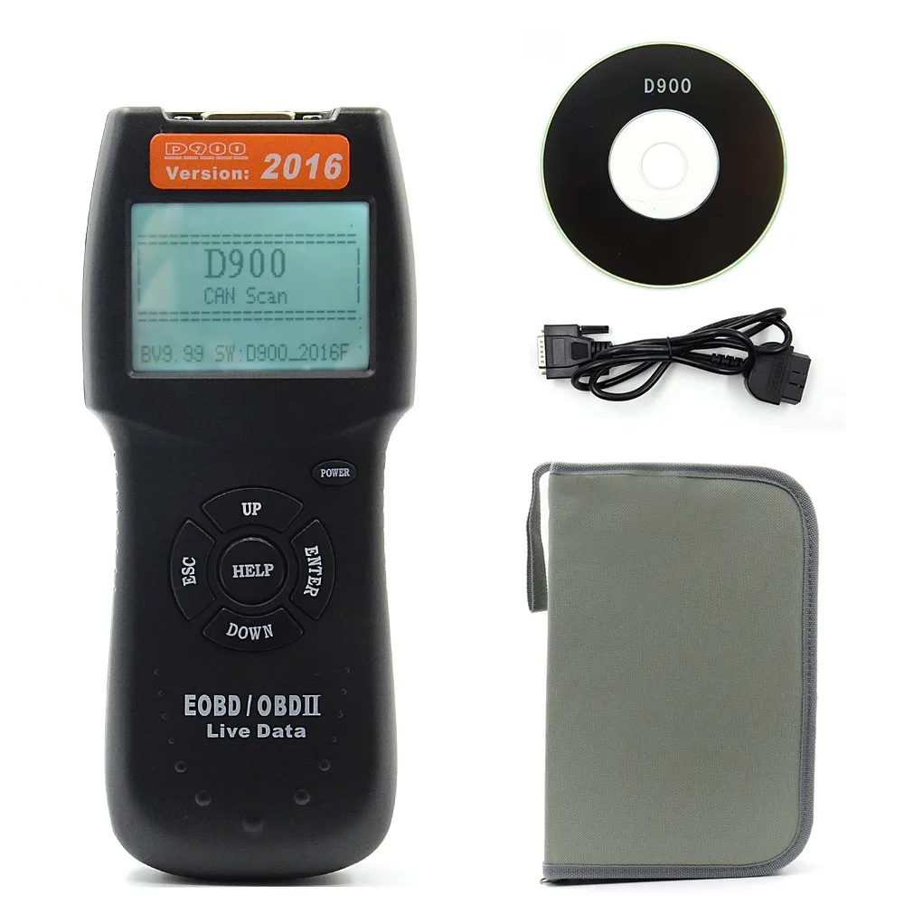 Сканер OBD2 V2016 D900 универсальный диагностический сканер ошибок двигателя OBDII EOBD CAN