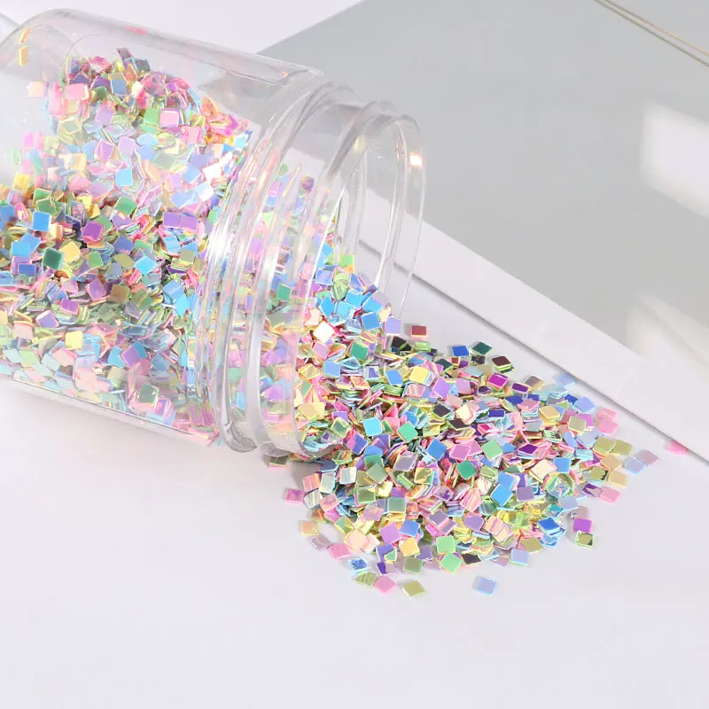 New Five Mixed Colors Shape Loose Sequins 10g/Pack Paillettes Nails Art Manicure Material,Wedding Decoration Confetti - Цвет: 3mm Square