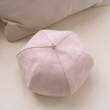 Новинка года Англия розовый берет шляпу женские корейские зимние берет Кепки леди утолщенной замши Hat студенты школы Кепки B-7467