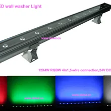 Водонепроницаемый, высокая мощность 48 Вт Линейный RGBW светодиодный настенный светильник, линейный 48 Вт RGBW светодиодный светильник, 6*4 Вт RGBW 4в1, 24В постоянного тока, DS-T29-48W-RGBW-24V