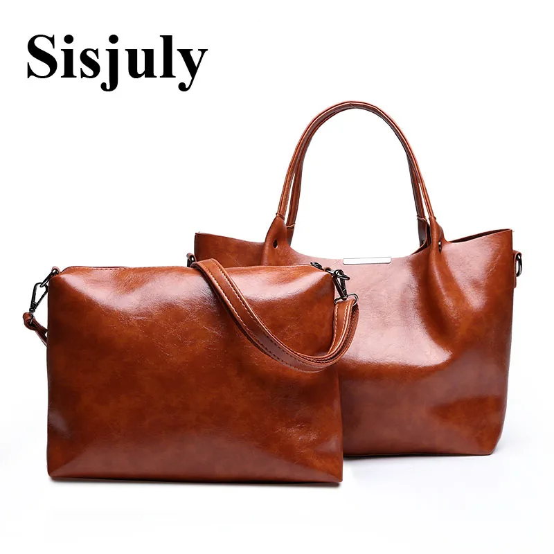 

Sisjuly Women SHoulder Bag Composite Bag PU Leather Handbags Casual Female Tote Bag Solid Color Hand Bags Ladies 2019