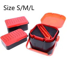 Размер/М/Л 2 отделения рыболовные приманки червь земляной приманки ящик для хранения рыболовных снастей коробка для приманки