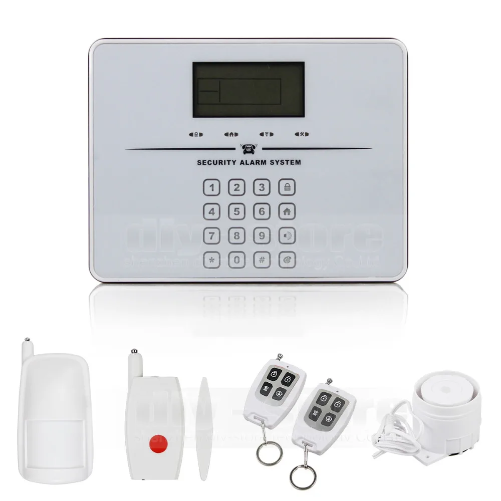 

DIYSECUR Touch Keypad Wireless GSM PSTN Intercom Mornitor House Intruder Alarm System Voice Prompt