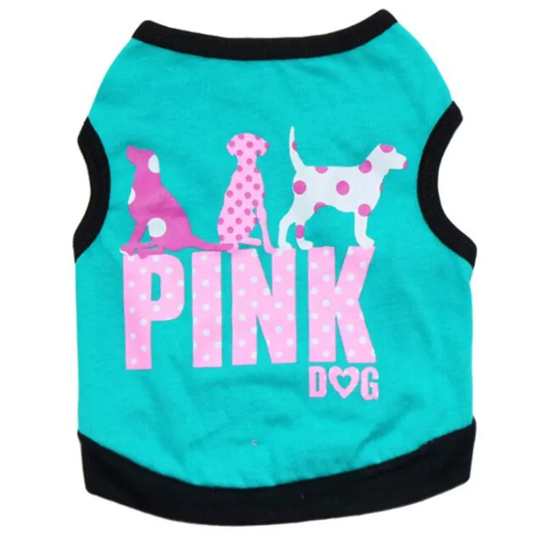 

PINK Dog Shirts Summer Pet dog Clothes Vest T SHIRT FOR Small dog Clothing XS drop shipping