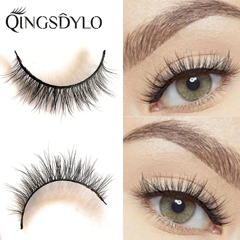 

Mink Lashes Natural Length Volume 3D Layered Effect False Eyelashes - Lightweight and Reusable - Handmade Natural Lashes Set
