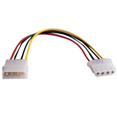 

NEW1 - 5pcs 18cm Computer Power Supply IDE Molex 4-pin Male To Female Extension Power Cable Pure Copper Wire Core Cable
