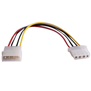 

NEW1 - 5pcs 18cm Computer Power Supply IDE Molex 4-pin Male To Female Extension Power Cable Pure Copper Wire Core Cable